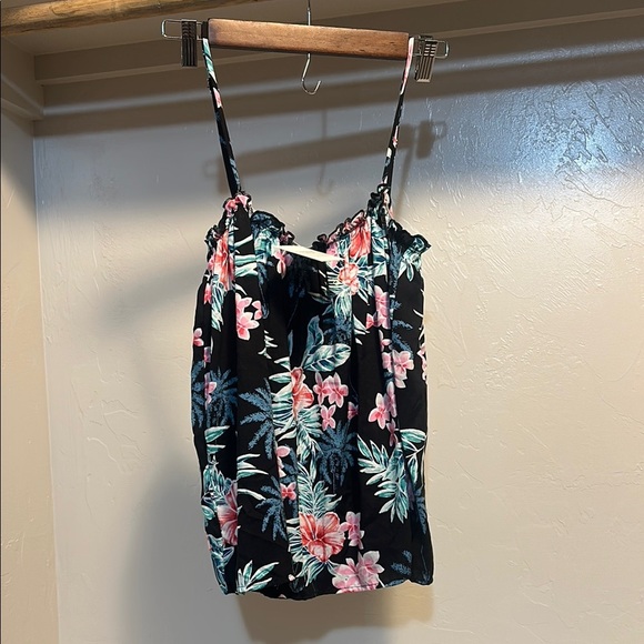Floral Camisole Top with Pink and Green Accents - Picture 1 of 6